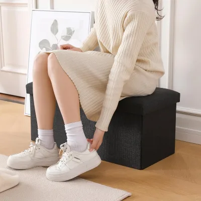 Classic Square Storage Ottoman with Lift Off Lid | Ottoman with Storage for Living Room