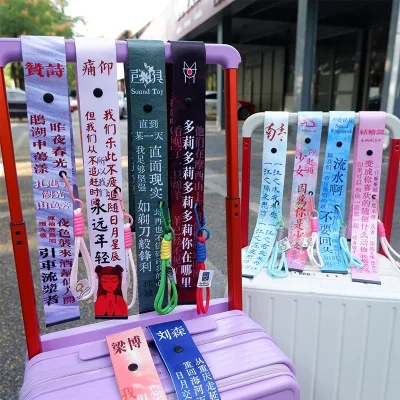 Custom Luggage Tag Ribbon Promotion, Outdoor Identification Ribbons, Bag Pendants, Corporate Gifts