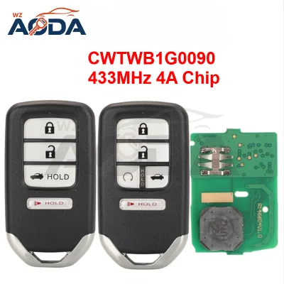 Remote Vehicle Key Smart Car Key Keyless Go for Honda CWTWB1G0090 433MHz 4A Chip