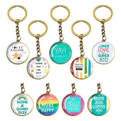 Beautiful Dome Crystal Kabbah Keyring Religious Epoxy Keychain with Metal and Glass Islamic Keepsake Gift