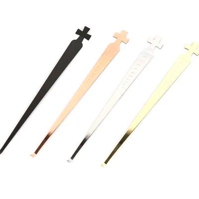 Huijiao Vintage Electroplated Stainless Steel Snuffer Candle Dipper with Cross Motif for Adjustable Position Use