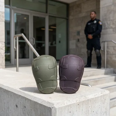Tactical Knee Pads Shell No Strap Olive Green And Black For Paintball Protection