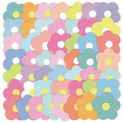50Pcs Colorful Ins Style Cartoon Flowers Graffiti Stickers for Paper Flower DIY Sticker