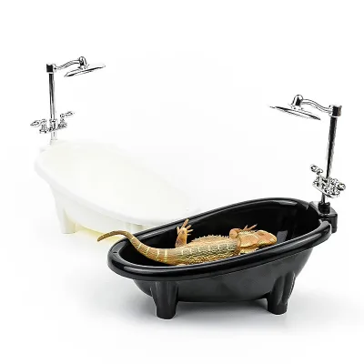 Reptile and small pet terrarium decoration, hamster, lizard, turtle, parrot, bird, artificial toy bathtub, bathing tub