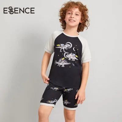 Wholesale Children Boys Short Summer Print Custom Pajama Cotton Pajamas for Kids