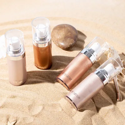 4 Colors Private Label Vegan Golden Face Body Shimmer Oil Bronzer Private Label Makeup Highlighter
