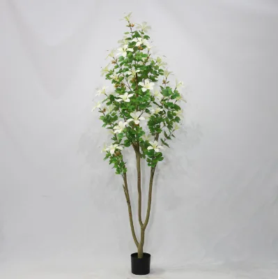 Artificial White Bauhinia Tree Detachable Faux Plant for Home Hotel Garden Decor