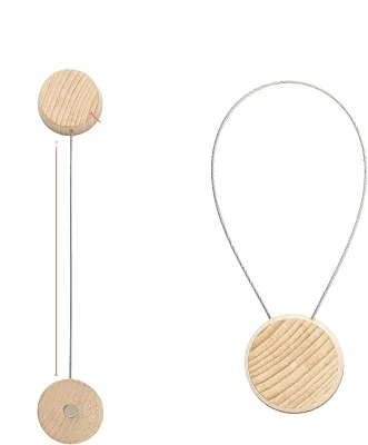 Handmade Wood Curtain Tiebacks Set Magnetic Curtain Holders for Window, Wall Drapes Modern Curtain Holdbacks for Bedroom