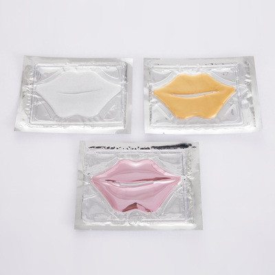 Wholesale Korean Vegan Organic Moisturizing Pink Gold Crystal Sheet Lip Mask Private Label Hydrating Collagen with Aloe Vera