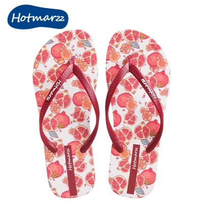 New Product Fancy Ladies slippers Anti-slip Pvc Colorful Fruits Pattern Summer Flat slippers for Outdoor