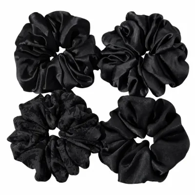 Big Silk Satin Scrunchie Jumbo Oversized Black Scrunchy Solidcolor Thick Hair Giant Silk Hair Tie Gift Custom Label Multicolored