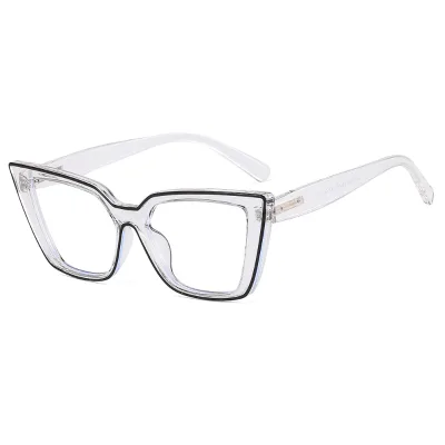 Vintage Cat Eye Glasses Anti Blue Light Flat Lens Spring Leg Insert Glasses Transparent Painted Optical Glasses Frame