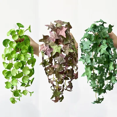 Artificial Ivy Leaves Plant Vines Succulents Plants Real Look Artificial Leaves Succulent Green Plant
