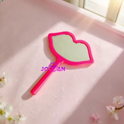 Hand Held Mirror Plastic Cosmetic Mirror Makeup Hand Mirror with Handle