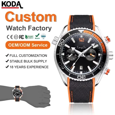 Men's Automatic Mechanical Diver Watch Orange Chronograph Waterproof Wrist Watch for Men Sport Style Daily Wear