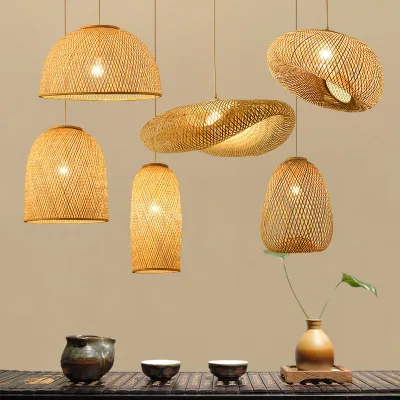 Best Quality Modern Decoration Chandelier Bamboo Lampshade Pendant Lamp