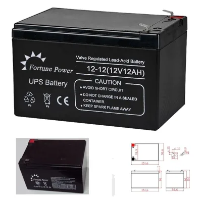 Fortune Power NP12-12 12V AGM Sealed Lead Acid Battery Operated Water Pumps 12AH/14AH High Capacity Solar TV System 5-Year