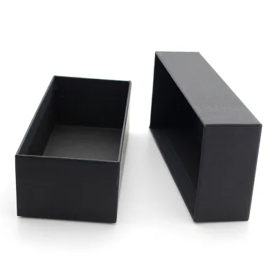 Top-Bottom Closing Black Cardboard Sunglasses Box - Gold/Silver Foil-Stamped Logo for Glasses & Gifts
