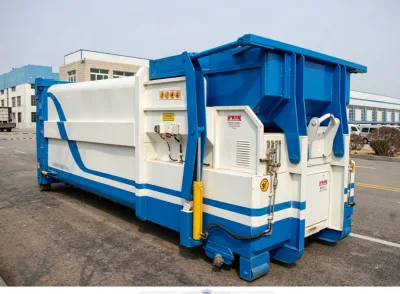 Used Mobile Garbage Compactor Container Integrated Mobile Horizontal Waste Compaction Unit Hydraulic Compaction