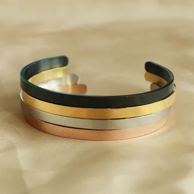 Luxury Designer Stainless Steel Silver Femme Bracelets & Bangles Blank Custom Friendship Couple Cuff Bracelet for Men Women