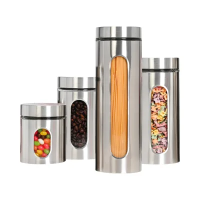 Stainless Steel Tea Canister Kitchen Spice Storage Jar