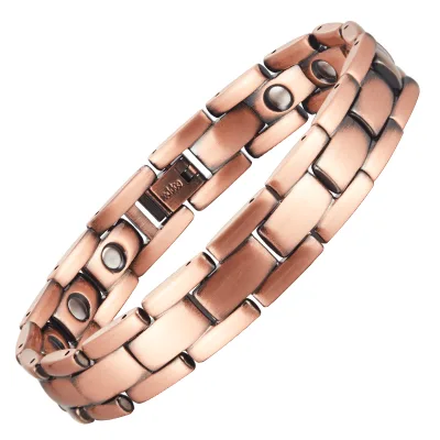 99.9% Solid Red Copper Bracelet Hypoallergenic Healing Magnetic Therapeutic Energy Certifier Distance Fashion Charm Bracelet