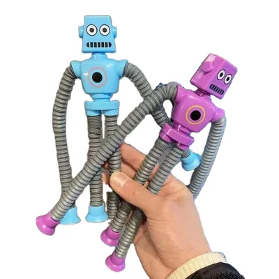 HY2 Cartoon Telescopic Variable Robot Toy Puzzle Stretching Creative Decompression Toy Luminous Ever-changing Robot