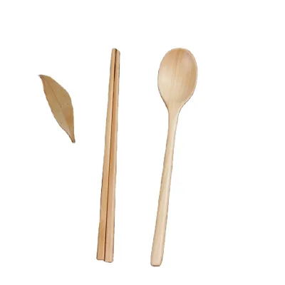 Travel Portable Japanese Hefeng Creative Lotus Wooden Spatulas Two Piece Set Kitchen Gadget Dishwasher Safe Sustainable