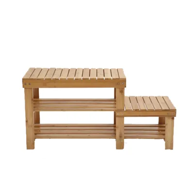Bamboo 2-Tier Shoe Storage Rack Multipurpose Shelf for Shoes Plants Books Bedroom Living Room Bathroom Display Organizer Natural