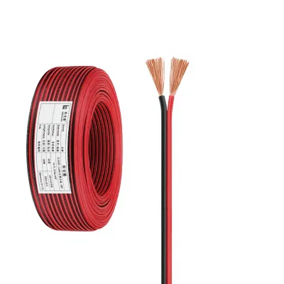 UL2468 Red and Black 2-core Double Parallel Electronic Cable 24AWG PVC Insulation LED Lamp Power Cord