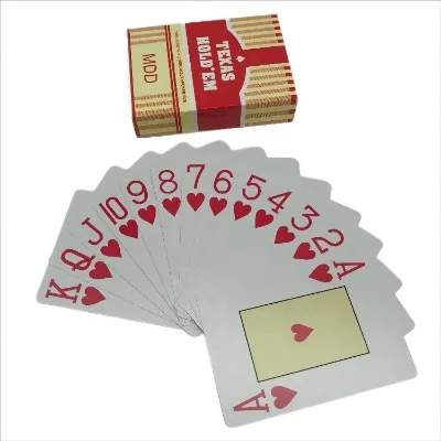 High Quality Poker PVC Waterproof Plastic Custom Playing Cards with Paper Box