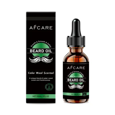 Private Label Men's Cedarwood Beard Oil 100% Organic Vegan Fast Nourishing Healthy Beard Growth Oil for Men's Grooming Care