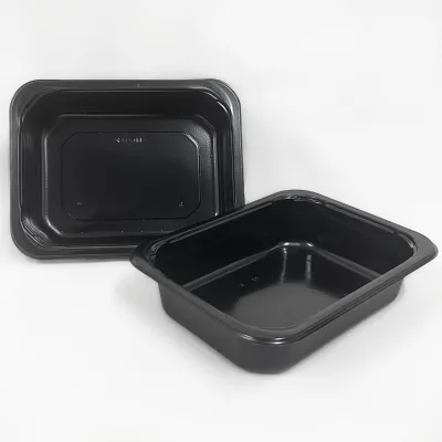 Stock CPET 40oz Food Grade Take Away Delivery Fast Food Trays Bowls for Sushi Noodle Juice Chewing Gum Sugar Plastic Packaging