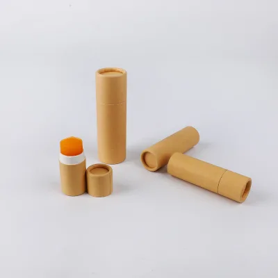 Certified Eco-friendly for Certified Kraft Paper Push-bottom Empty Lipstick/Lip Balm Tube for Hot-fill Cosmetic Packaging Model