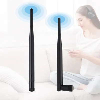 2.4G 5G Dual Band 5dBi Wifi Omni Whip Antenna 2.4Ghz & 5.8G Rubber Antenna With SMA Connector