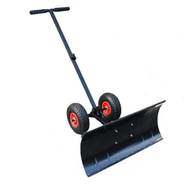 Wheeled Snow Pusher With Adjustable Handle and Carbon Steel Made/ Steel Snow Plow