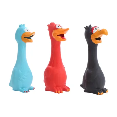 Topsale Funny Vocal Dog Toy Chicken Shape Latex Bite-Resistant Teething Chew Pet Interactive & Movement Toys