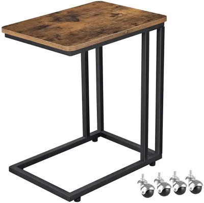 Small Furniture Living Room Bedroom Mobile Slide Under Couch Sofa Snack End Coffee Side Table With Wheels Castors