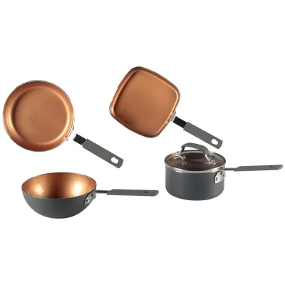 Outdoor Home Dual-purpose High-temperature Coated Small-caliber Aluminum Non-stick Pan Set