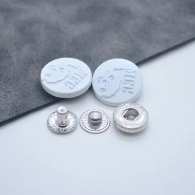 Press Buttons Custom High Quality Logo Metal Snap Botton Metal Snaps White for Clothes Garment \ Jeans \ DIY \ Bags \ Overcoat