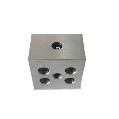 High Precision CNC Machined Stainless Steel and Brass Hydraulic Manifold Block Micro Machining Components