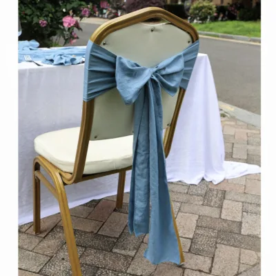 Chair Bow Designed Decorative Chair Cover Wholesale Cotton Chair Sashes for Wedding Reception Party Hotel Decoration