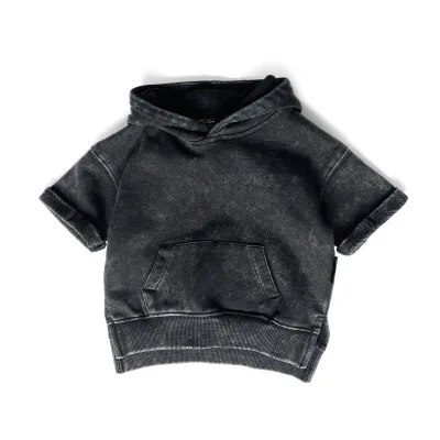 Custom OEM Kids Sportswear Soft Bamboo Cotton Baby Girls Hoodie Tops Pants Outfits Letter Spring Fall Casual Short Sleeve Hoodie