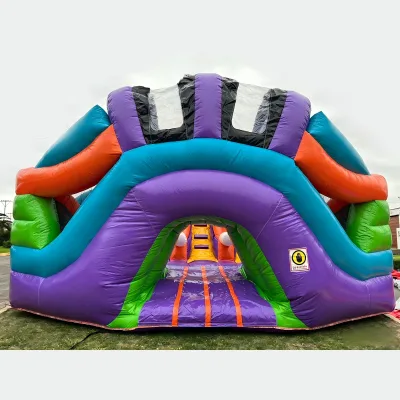 Crazy Funny Inflatable Combo with Dual Slide, Bridge, Tunnel Obstacle Race Slide and Big Jumping Area