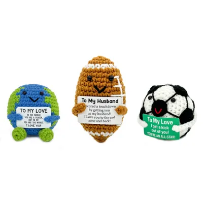 Wholesale Handmade Cotton Crochet Animals Basketball Emotional Support Gift Toys Graduation Birthday Art Deco Design Desk Decor