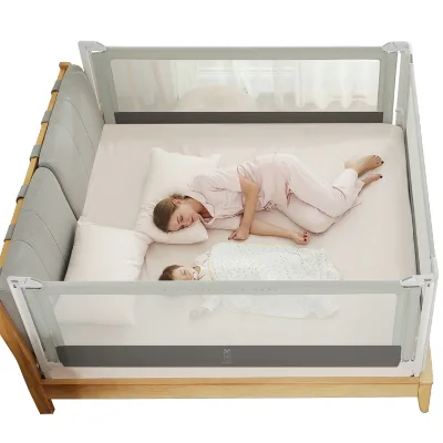 Baby Bed Rail Set for Kids Safety Collapsible Bumper with Oxford Fabric & Steel-Multifunction Bed Guard
