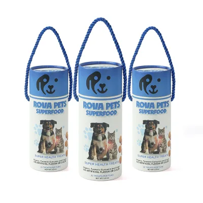 Portable Pet Food Storage Solution Food Grade Paper Cylinder Box and Paper Cardboard Box for Freeze-dried Cat Dog Treats