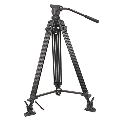 Professional Heavy-Duty Aluminium Video Stand Fluid Head Camera Tripod for Photography for Video Camcorder Shooting