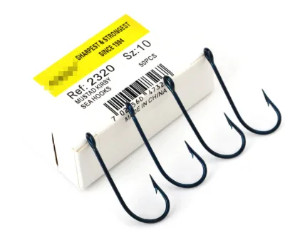 Blue Fish Hook 100pcs/small Box 15# -20# High Carbon Steel Fishing Hook 2320 Kirby Sea Hooks for Fishing Tackle