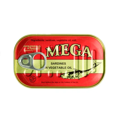 MRGA Brand Good Taste Wholesale Factory Price Pure Ocean Flavor 125g*50tins Ready to Eat Canned Sardines in Vegetable Oil